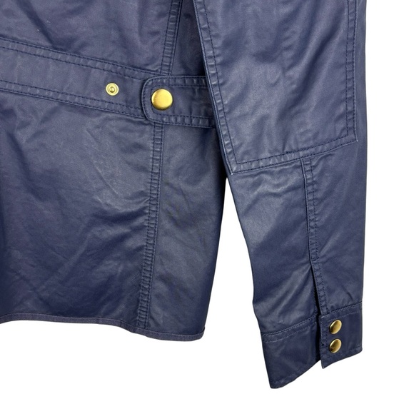 J. CREW 19034 BLUE DOWNTOWN FIELD WAXED 100% COTTON PLACKET UTILITY JACKET - Picture 12 of 16